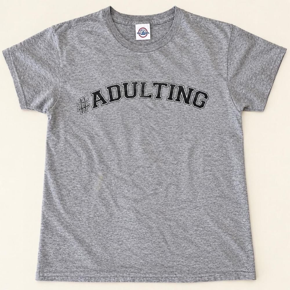 Heather Gray #ADULTING Graphic Tee